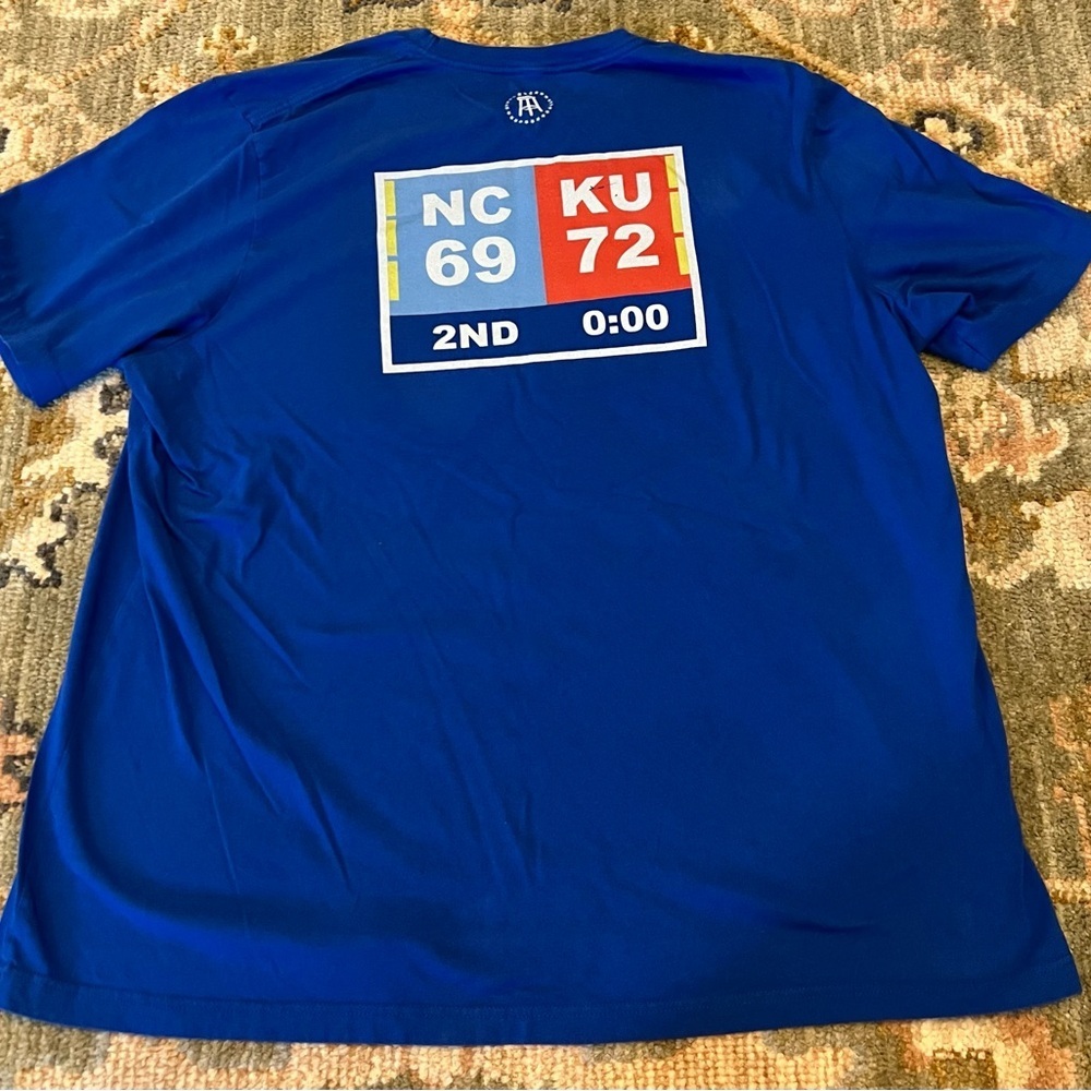 Kansas Jayhawks Barstool 2022 National‎ Championship Shirt Color Blue Size XXL - Picture 3 of 4